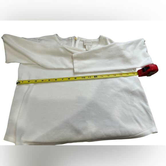 Chico’s  White Sweater With Zipper On The Back Size 1 - Picture 7 of 8